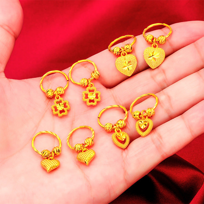Women's Love Five-pointed Star Crown Water Drop Beads Live Earrings