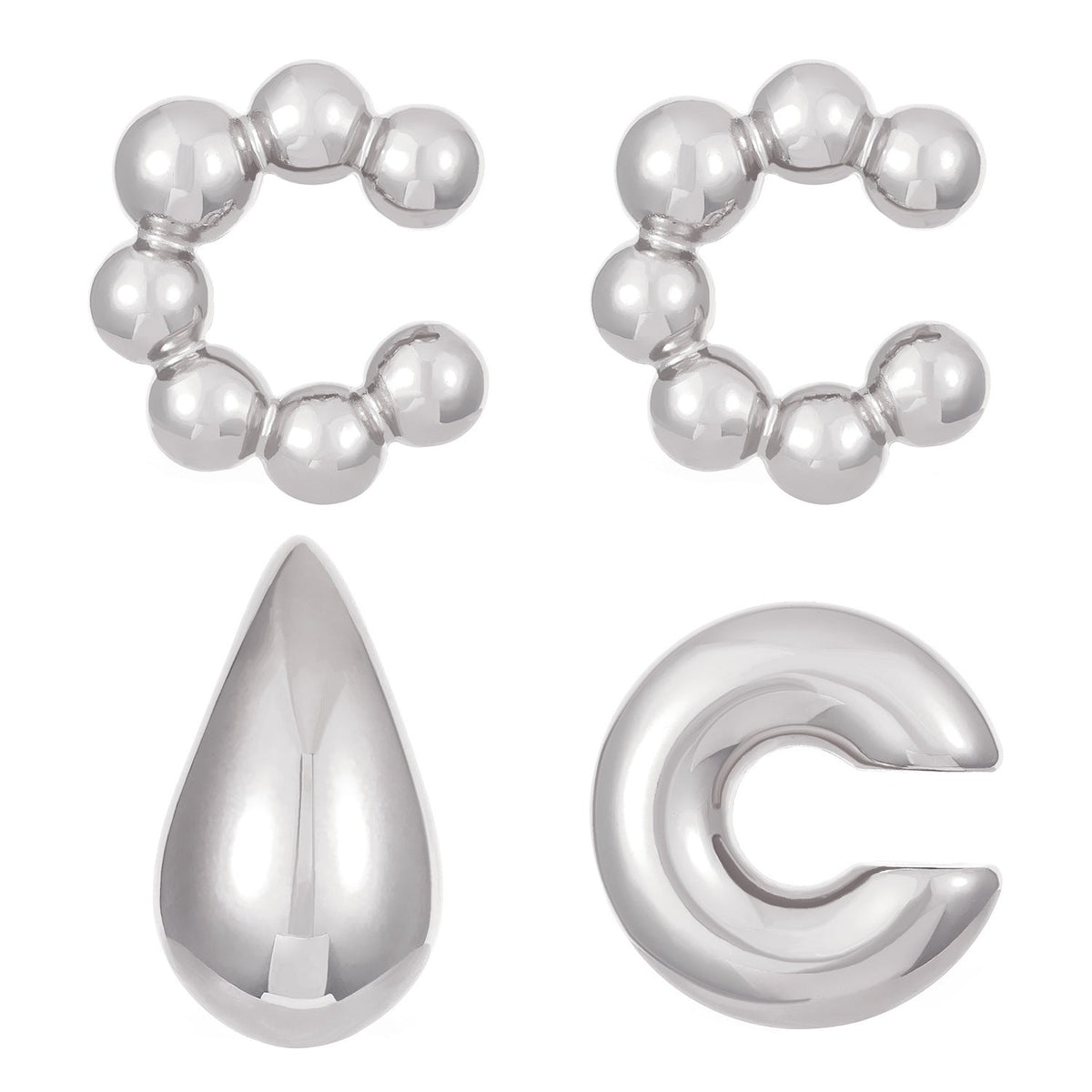 Exaggerated Shaped Water Drop Texture Earings Ear Clip