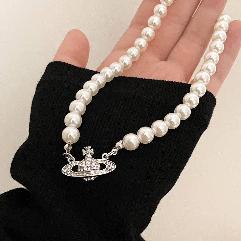 Saturn Pearl Light Luxury Clavicle Chain Necklaces