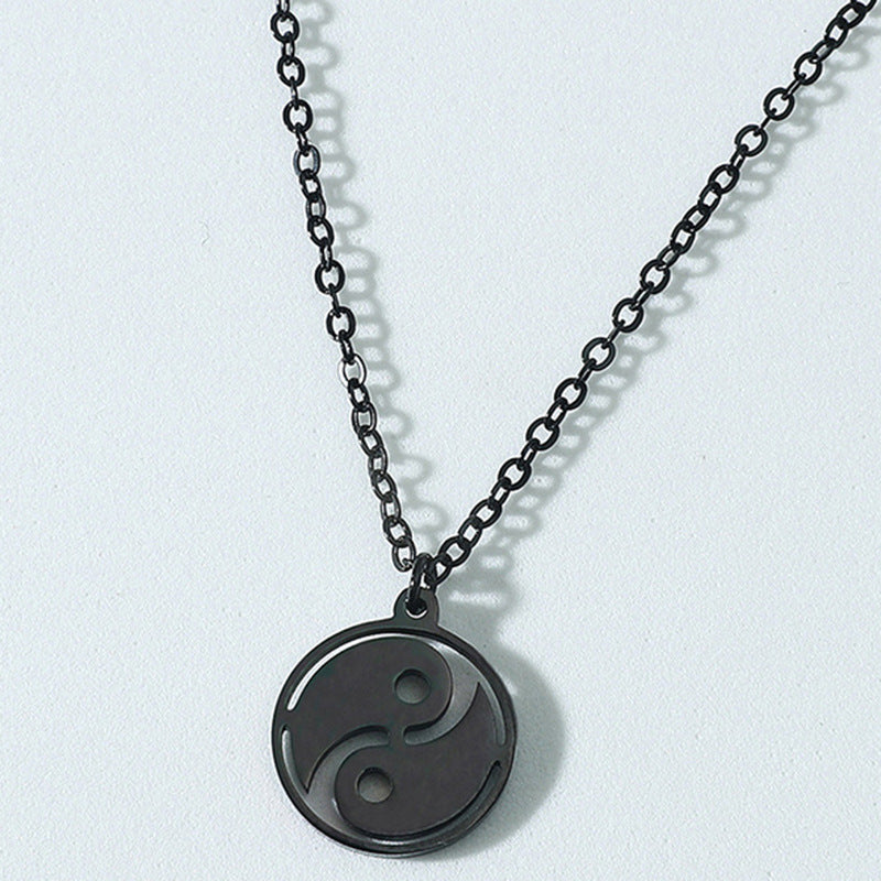 Men's Compass Feather Strip Appetizer Titanium Steel Pendant