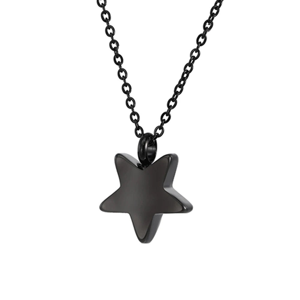 Five-pointed Star Shaped Can Open Cremains Pendant