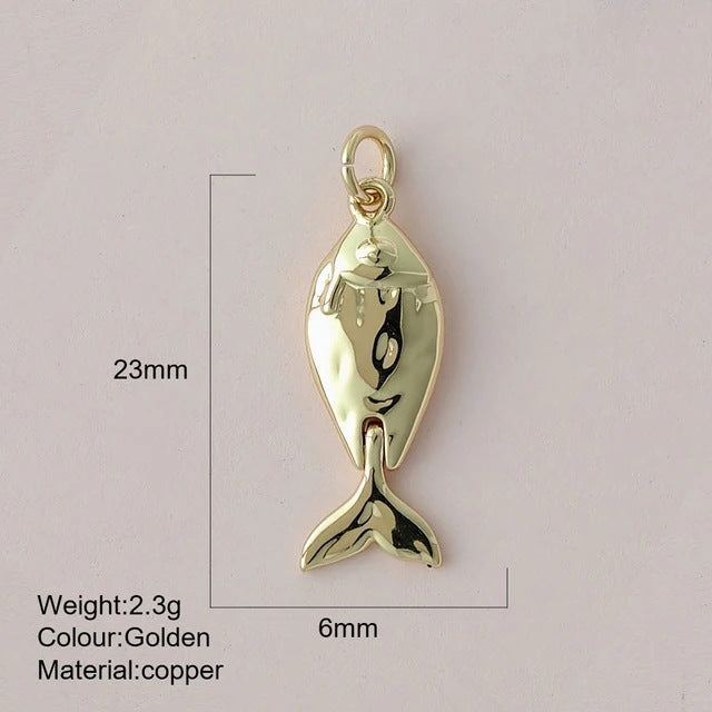 Color Enamel Fish Copper Drop Oil Pendant