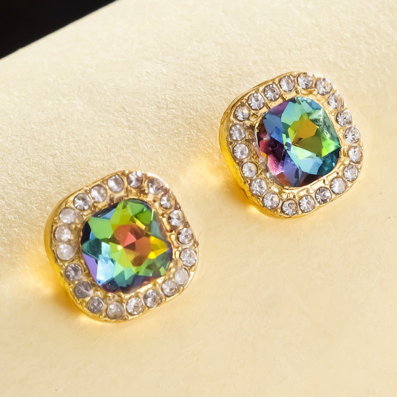 Women's Korean Style Elegant Colorful Diamond Fashion Rings