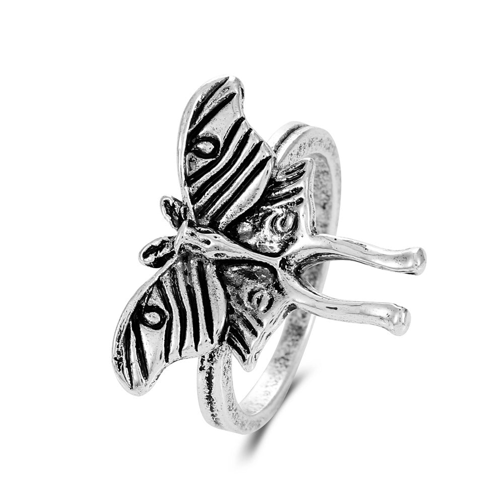 Women's & Men's Vintage Bohemian Personality Fashion Moth Punk Hip Hop Ring
