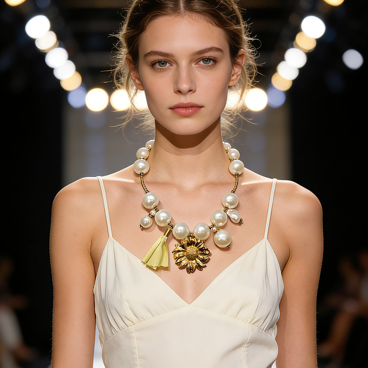Steel Flower High-grade Light Luxury Clavicle Pendants