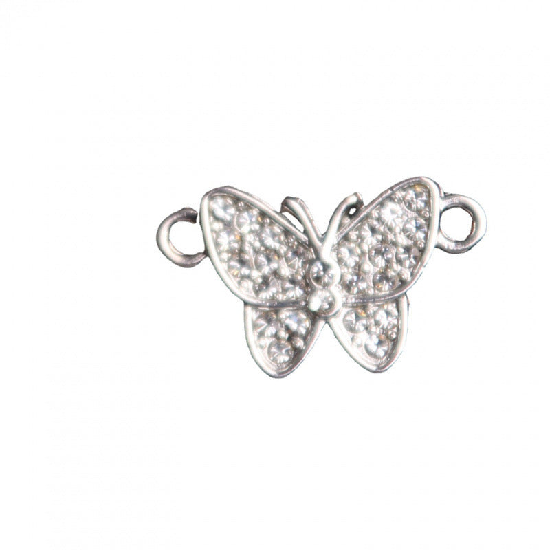 Alloy Double Rhinestone Butterfly Short Clavicle Chain Design Necklaces