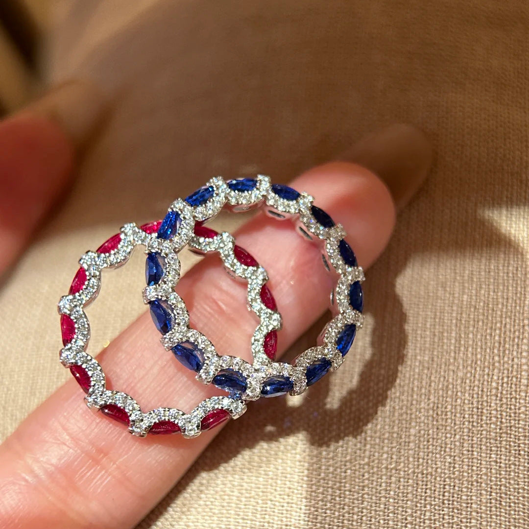 Corundum Smiling Affordable Luxury Fashion Blue Spinel Tire Diamond Colored Pendants