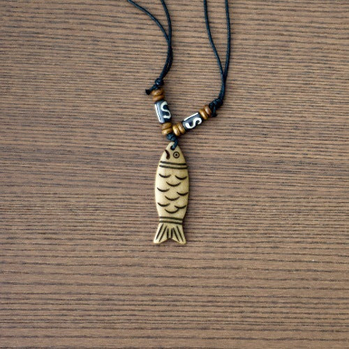 Nepal Yak Bone Hand Carved Six Pendant