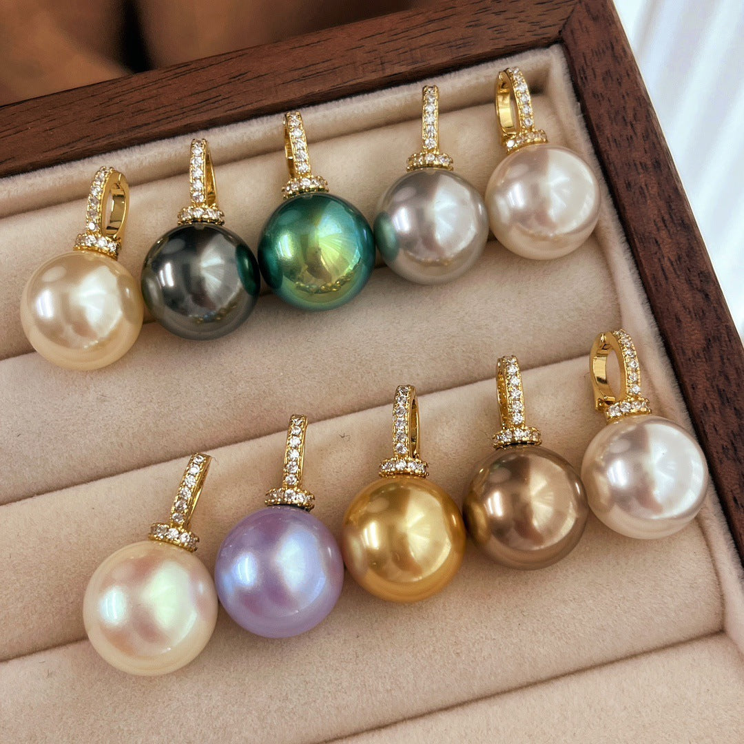 Basic Style Open Design Particles Pearl Cold White Pendant