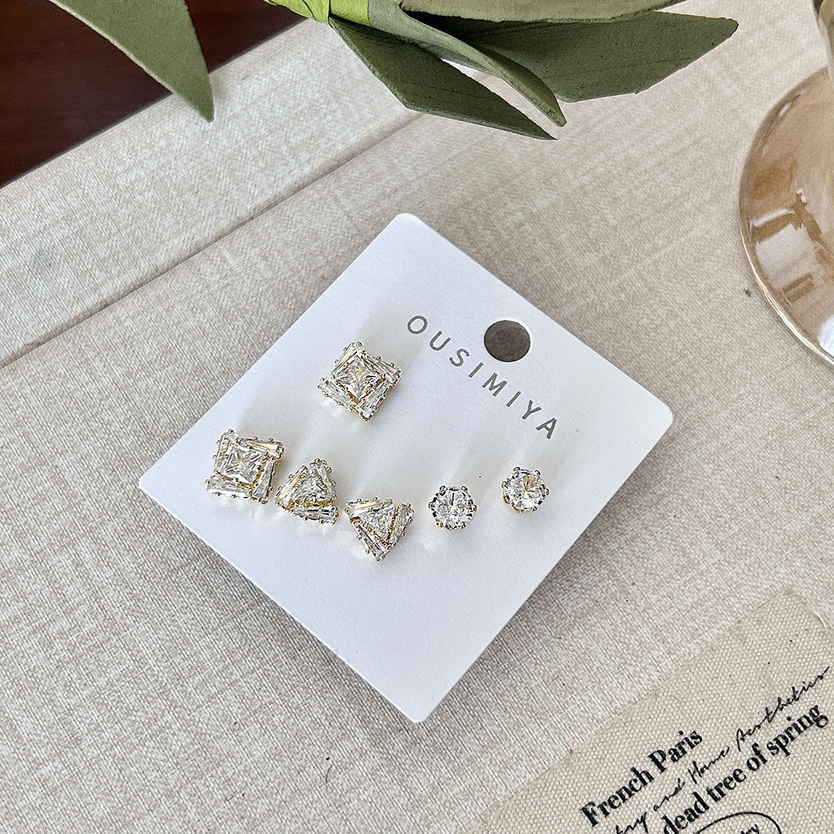 Micro Diamond Zircon Simple Niche Temperament Earrings