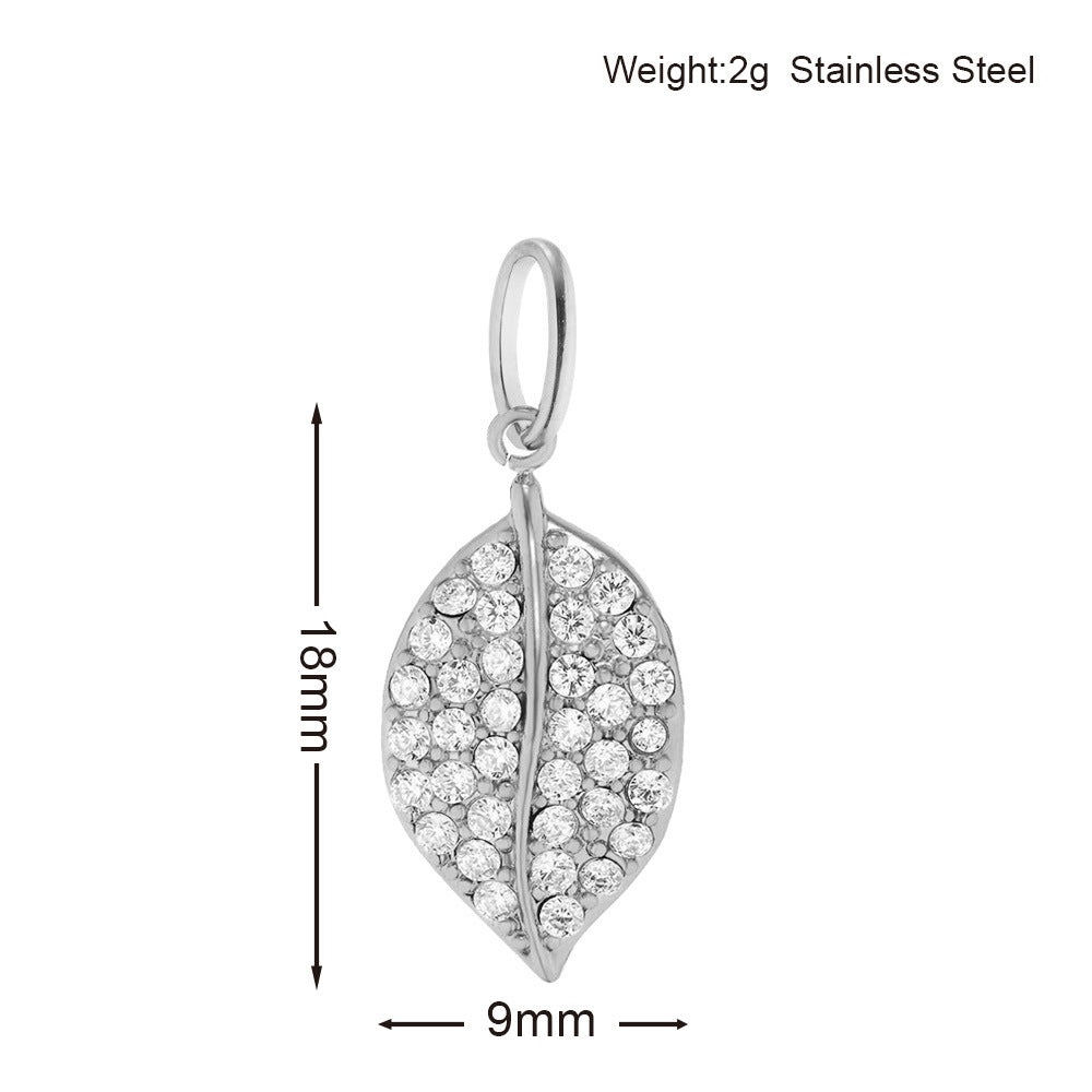 Inlaid Zircon Stainless Steel Gold-plated Cross Pendant