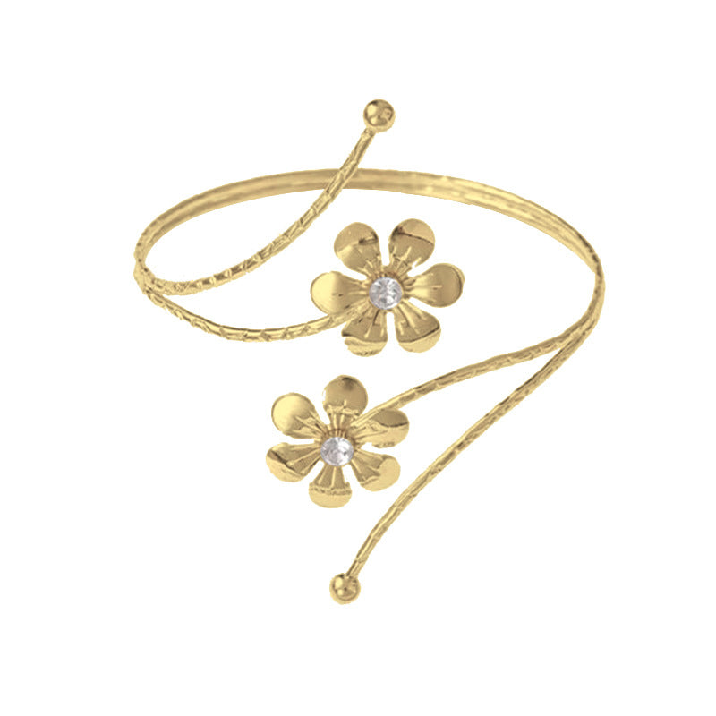 Fashion Butterfly Exaggerated Metal Flower Armband Bracelets
