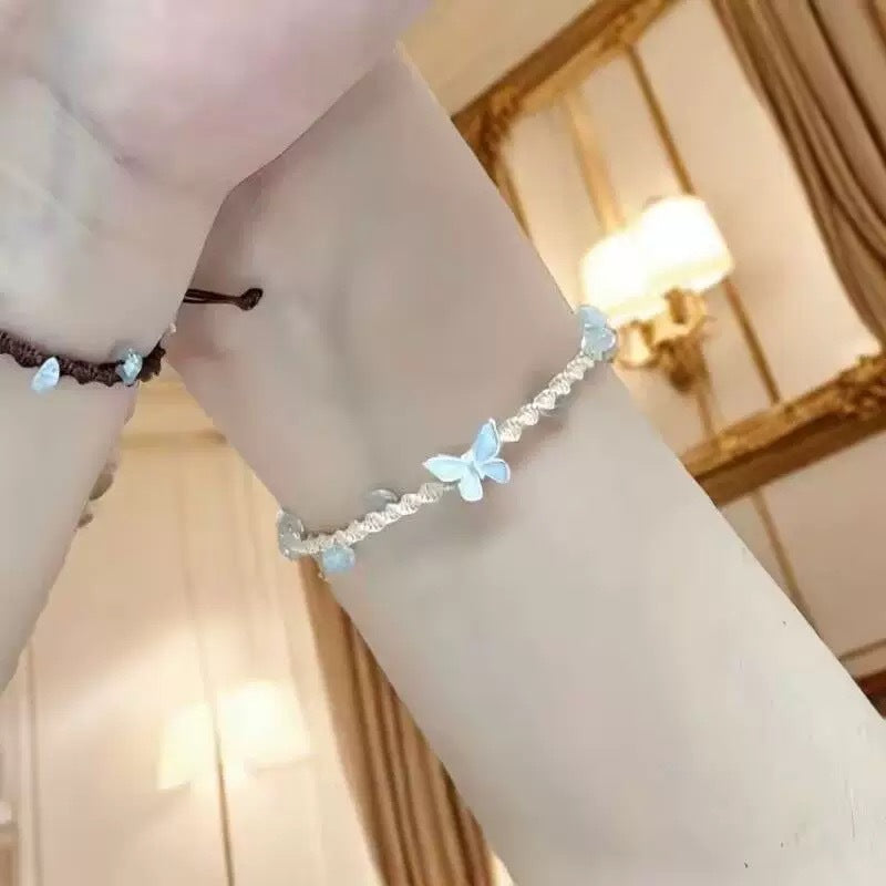 Lucky Gravel Small Butterfly Girlfriends Niche Woven Hand Strap Temperament Bracelet