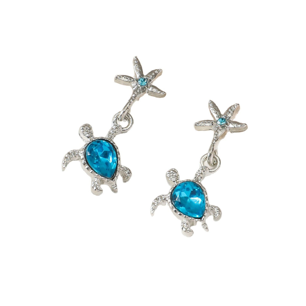 Women's Fashion Starfish Blue Sea Turtle Fresh Simple Summer Ocean Earrings