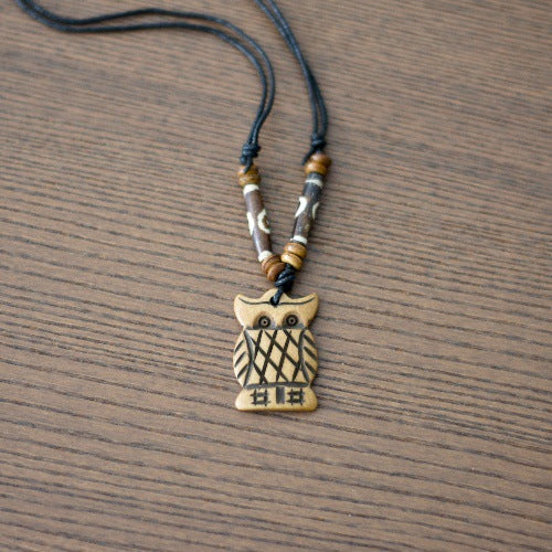 Nepal Yak Bone Hand Carved Six Pendant