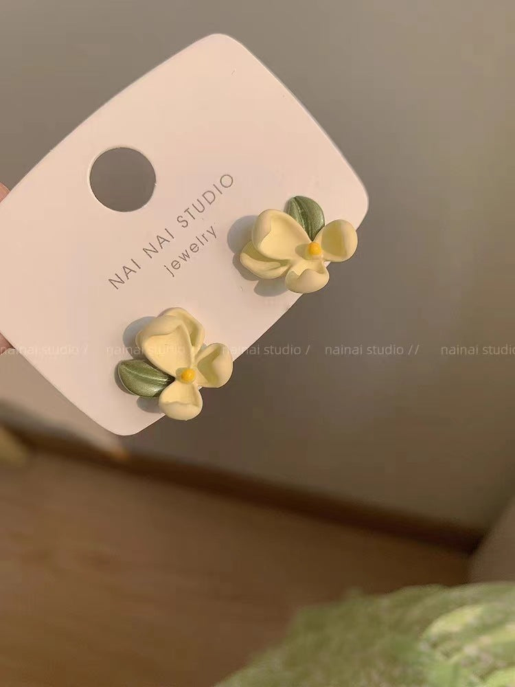 Women's Gardenia Fresh Flowers Spring Niche Design Earrings