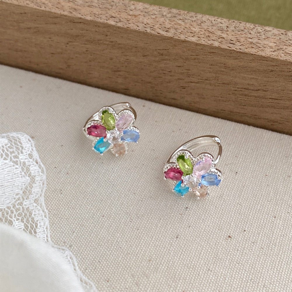 Women's Flower Shaped Ear Clip Niche High-grade Beautiful Elegant Earrings