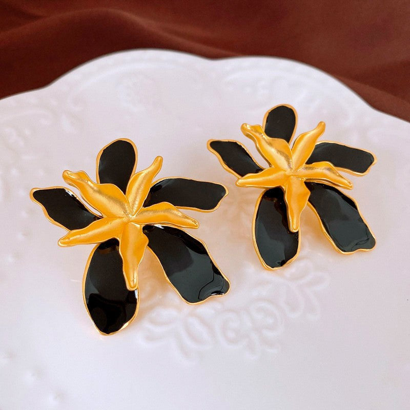 Sier Pearl Flower Temperamental Niche High-grade Earrings