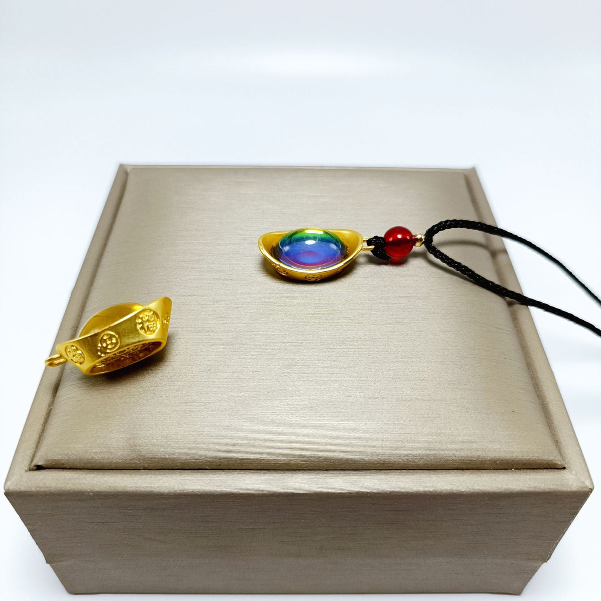 Red Bean Imitation Gold Ingot Fu Lu Necklaces