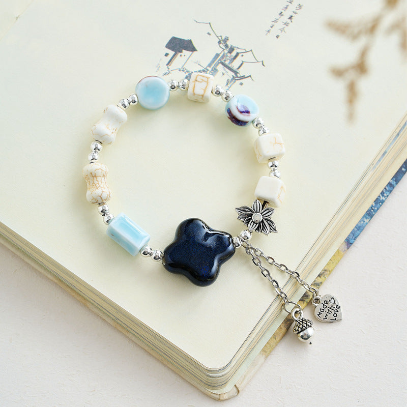 Ceramic Bohemian Female Ethnic Style Hand-woven Bracelet