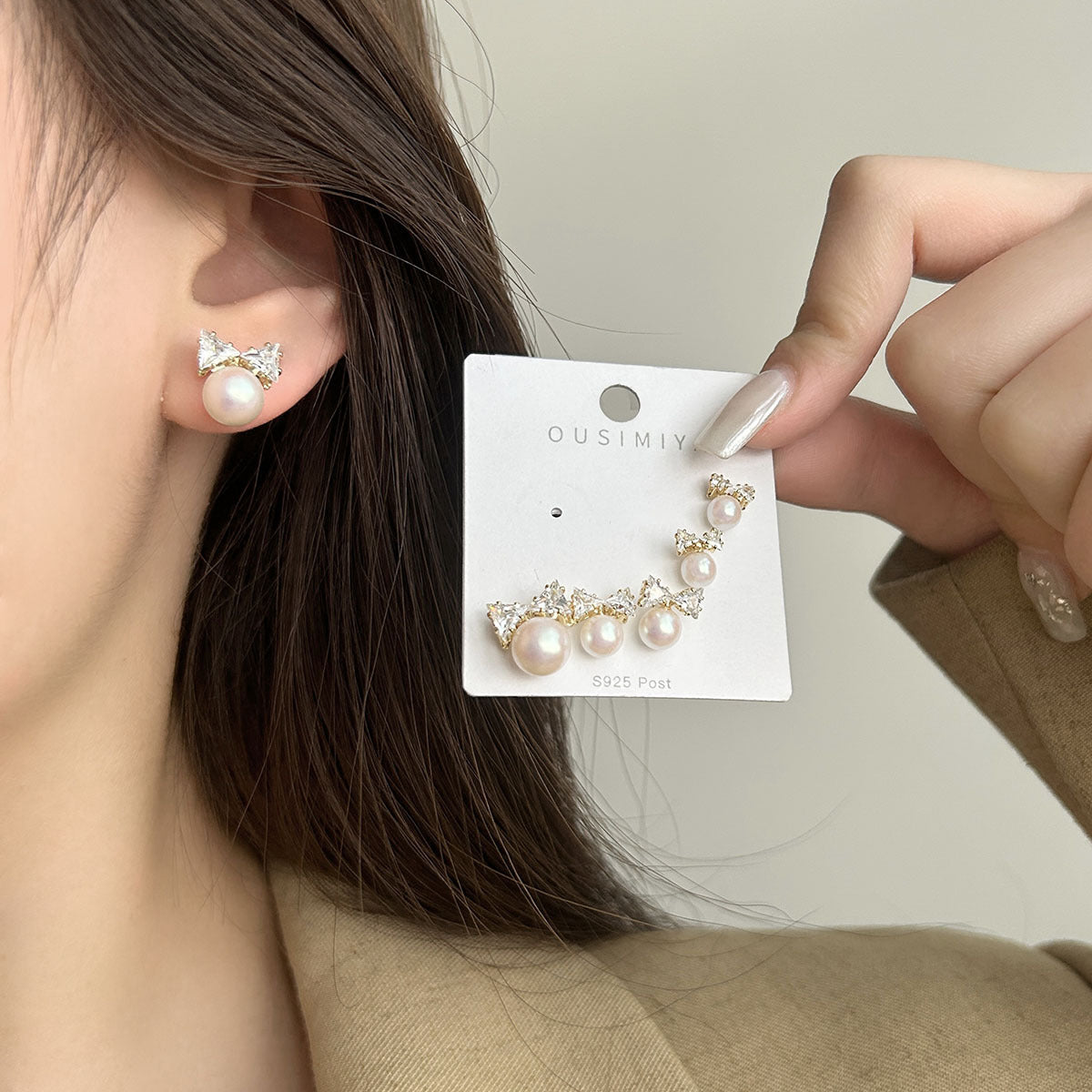 Micro Diamond Zircon Simple Niche Temperament Earrings