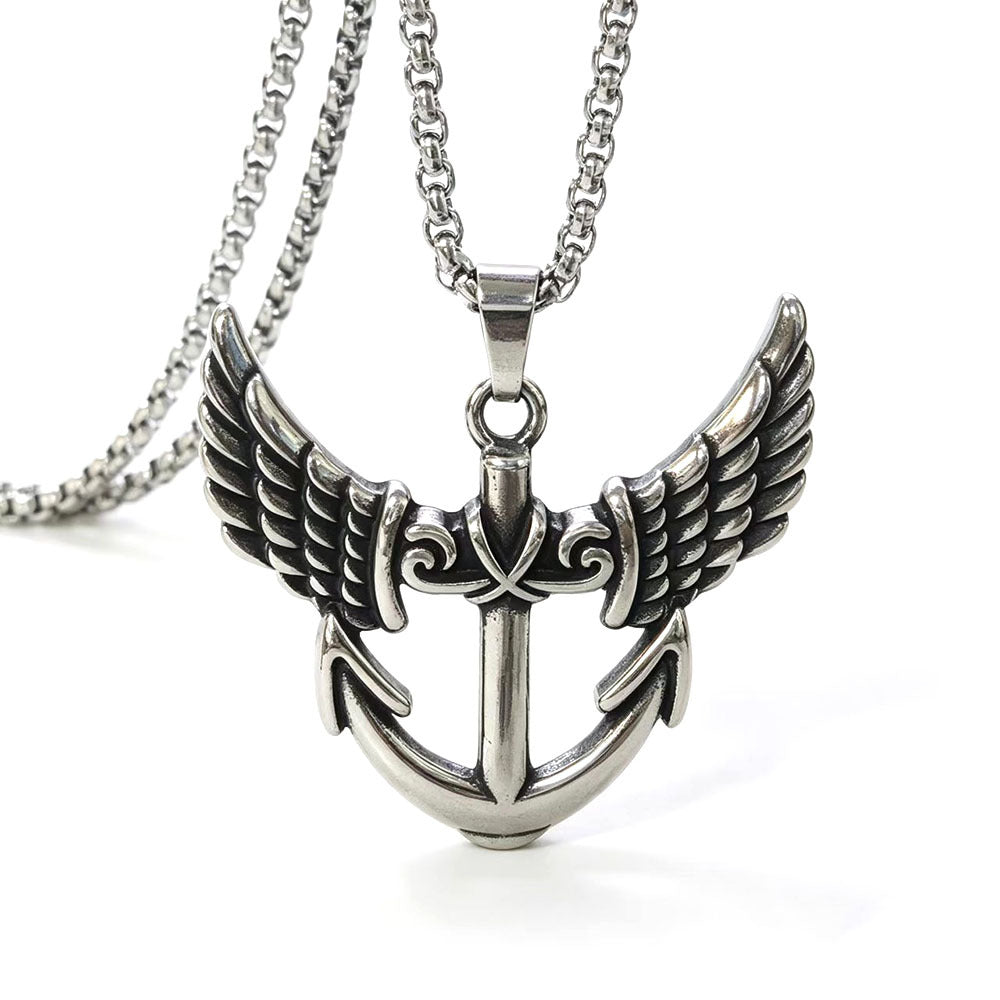 Men's Stainless Steel Wings U-shaped Hip Hop Pendant