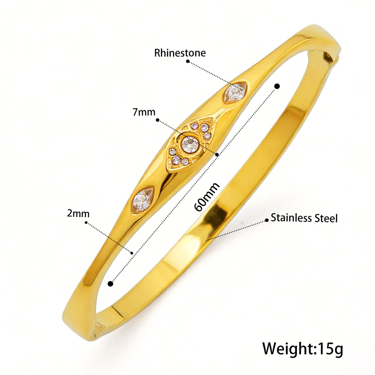 Open Stainless Steel Hydraulic Light Luxury High-grade Exaggerated Design Sense Bracelets