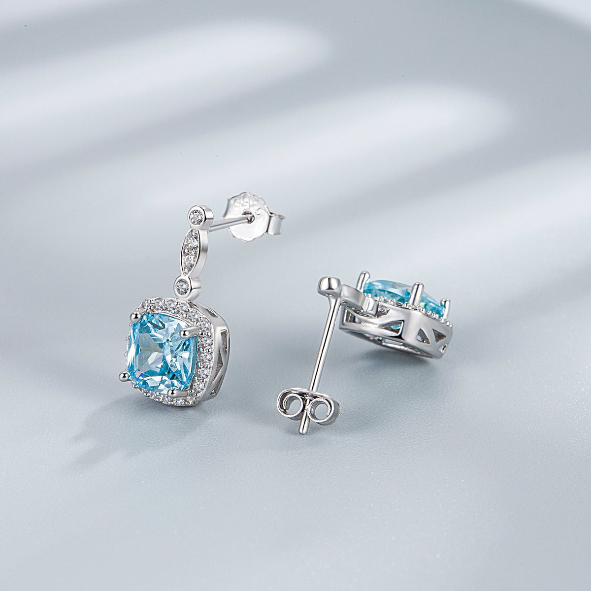 Sterling Sier Ocean Blue Star Ear Jewelry Set