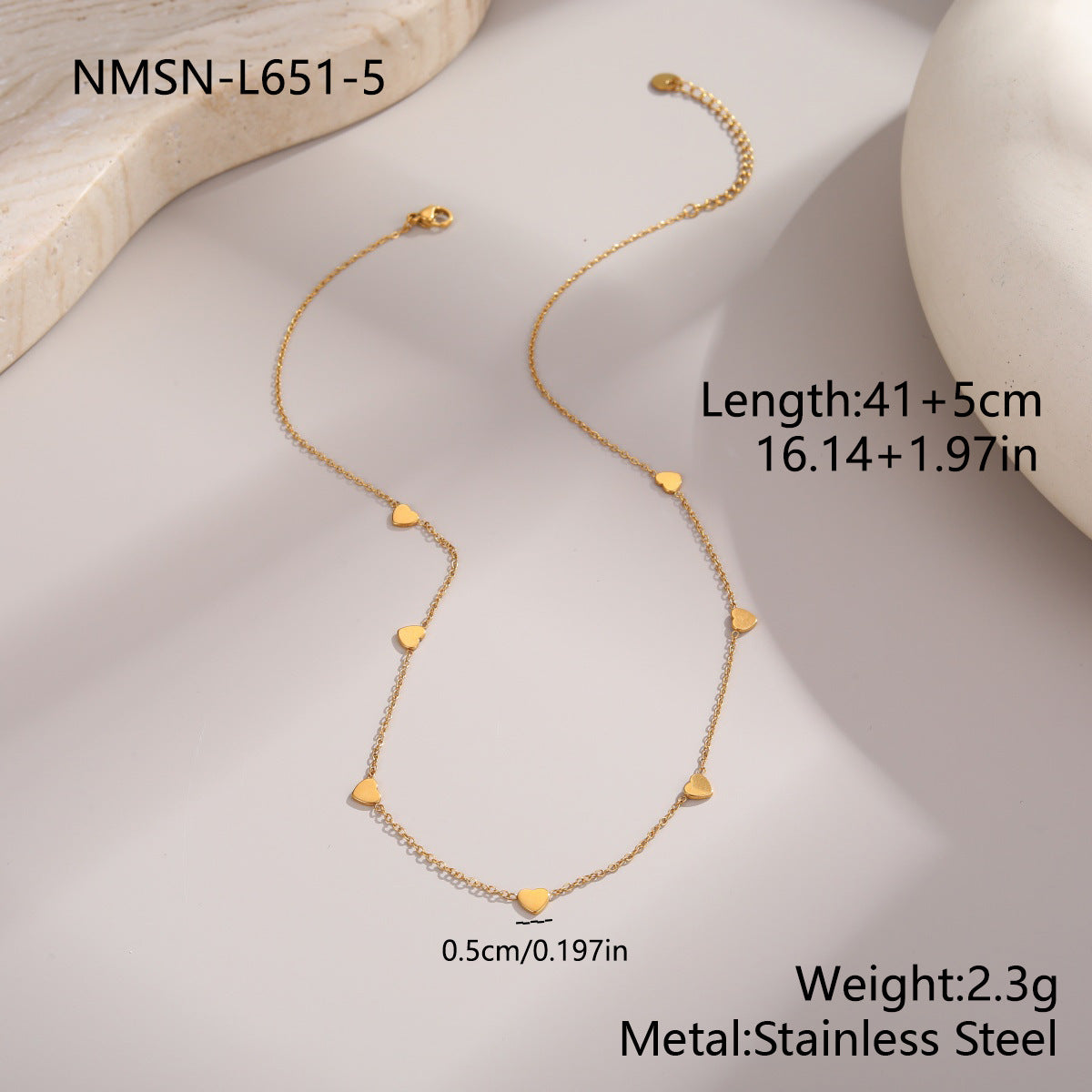 Stainless Steel Light Luxury Sweet Cool Star Moon Heart Niche Necklace
