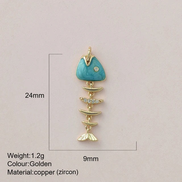 Color Enamel Fish Copper Drop Oil Pendant