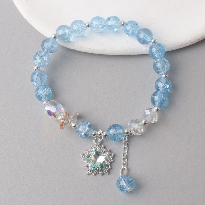 Cracked Cystal Five-pointed Star Female Minority Girlfriends Glaze Crystal Bracelets