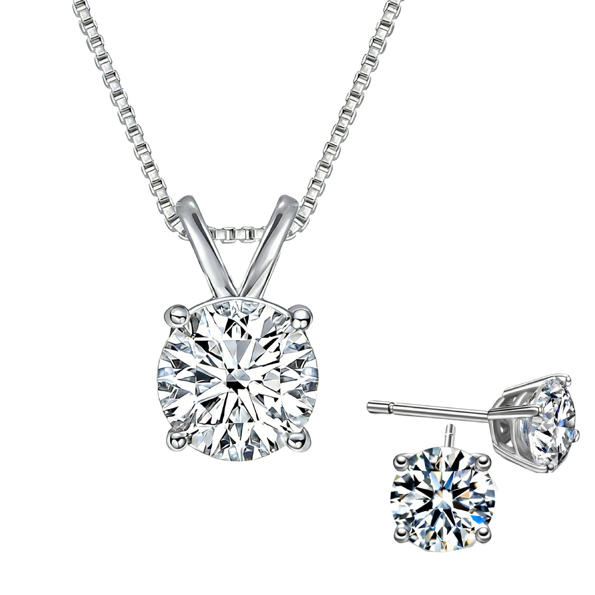 Women's Single Diamond Rabbit Ears Four Claws Jewelry Set