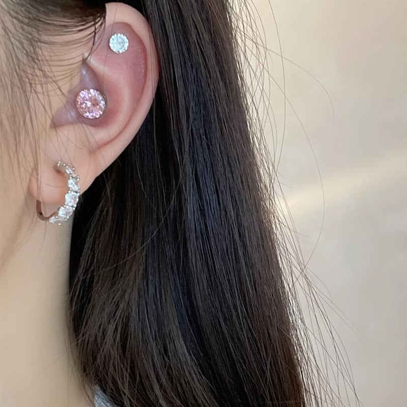 Women's Sweet Cool Style Super Flash Design Exquisite Colorful Zircon Ear Clip