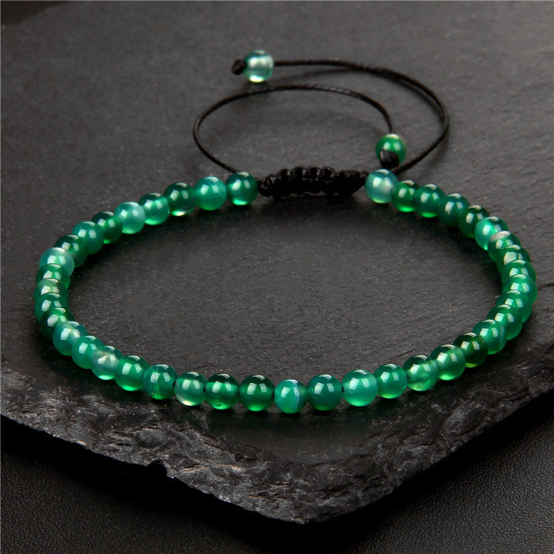 Natural Agate Stone Woven Female Beads Mini Energy Bracelets