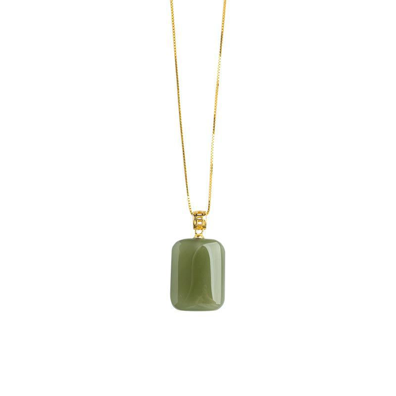 Jade Lucky Female Clavicle Chain Retro Simple Light Pendant