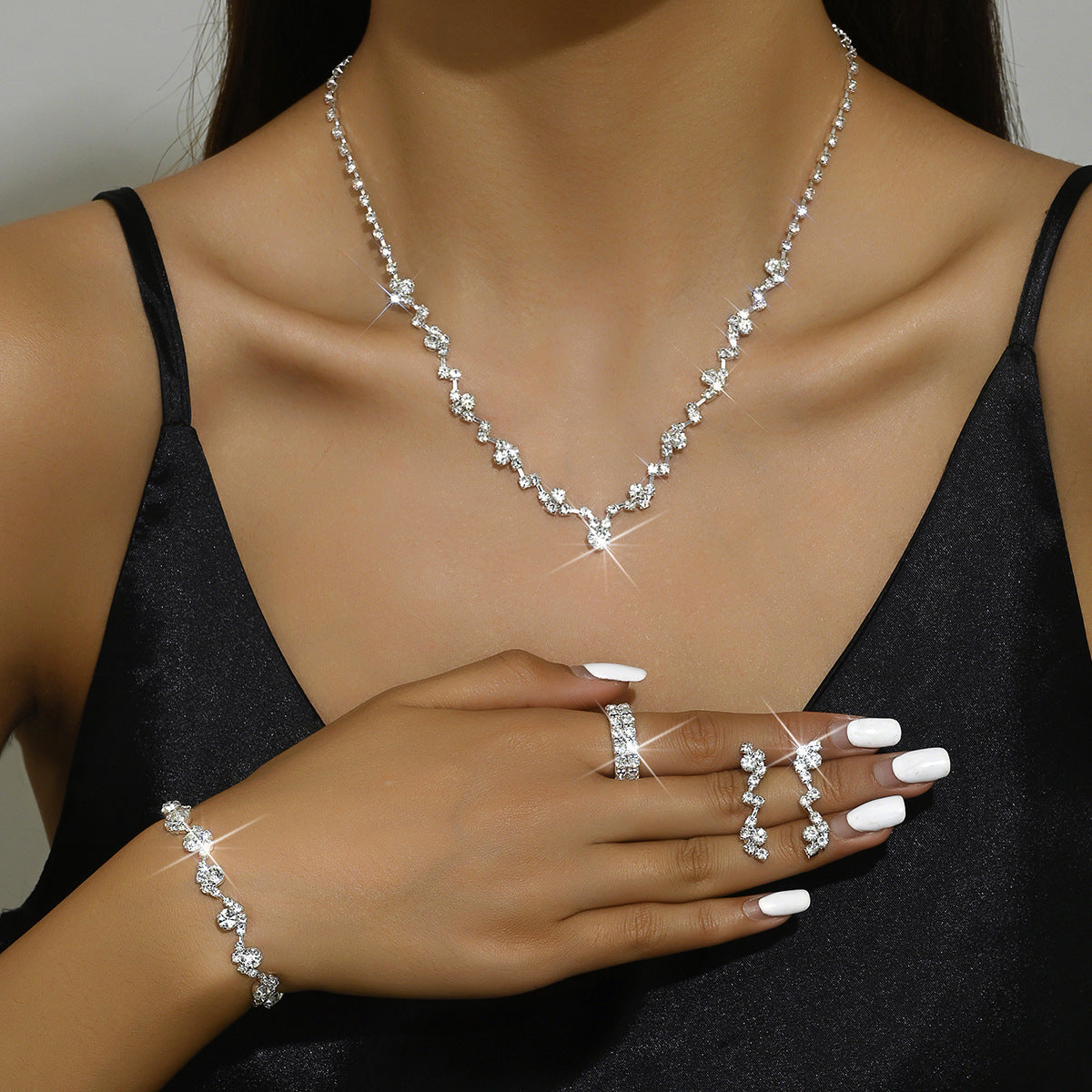 Women's Simple Diamond Bride Bridesmaid For Earrings