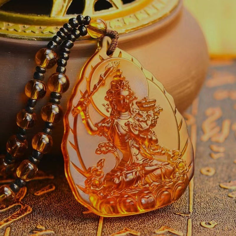 Women's & Men's Knot Ancient French Glaze Buddha Amitabha Pendants