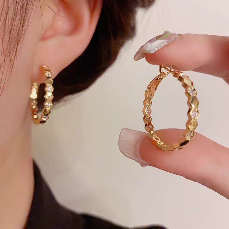 Women's Of Sier Big Hoop Light Luxury High-grade Ear Earrings