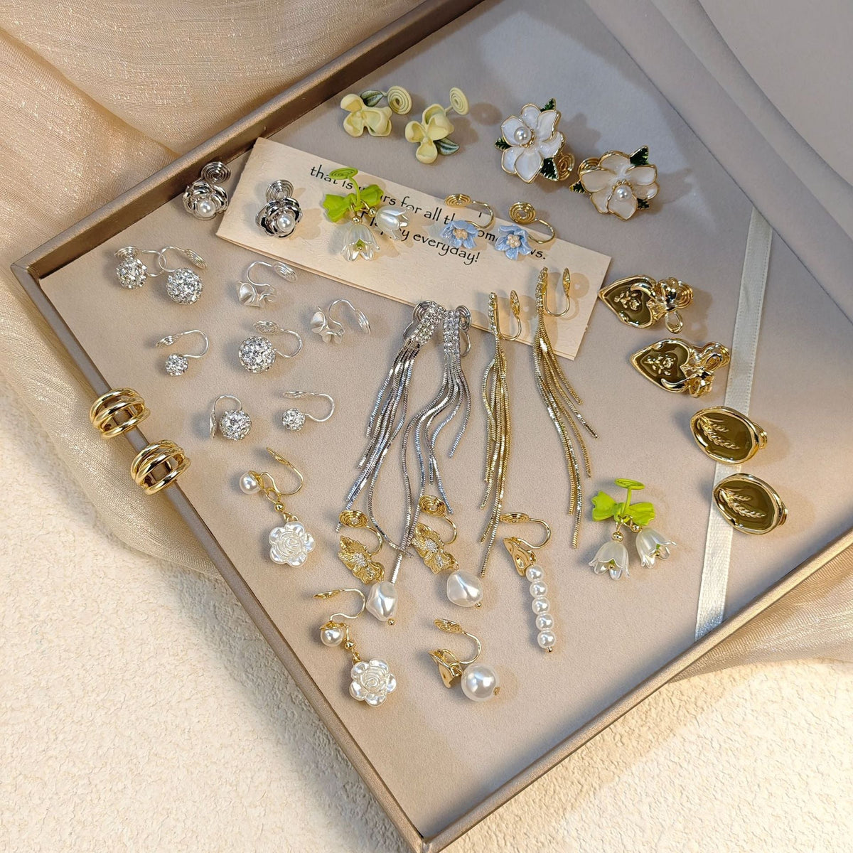 Mosquito Coil Flower Pearl Butterfly Design Light Luxury High-grade Female Ear Clip