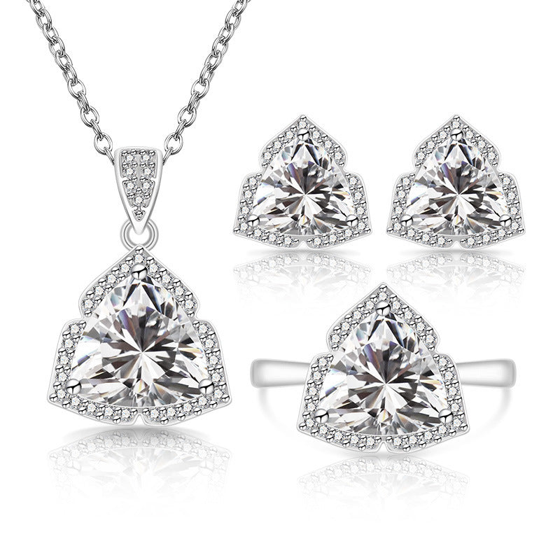 Women's Live Broadcast Fashion Temperament Imitation Natural Colored Gems Zircon Jewelry Set