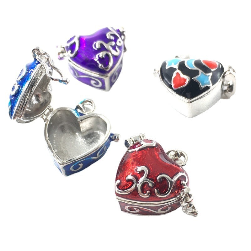 Epoxy Heart-shaped Star Moon Openable Storage Pendant