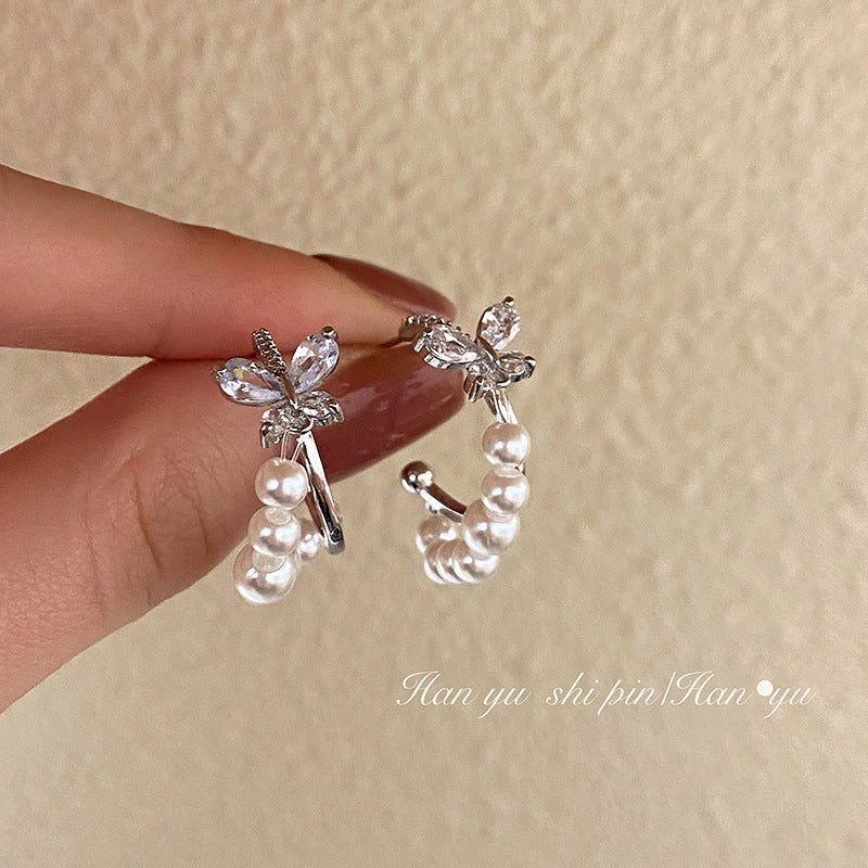 Sier Needle Exaggerated Geometric Metal Simple High-grade Love Big Rings