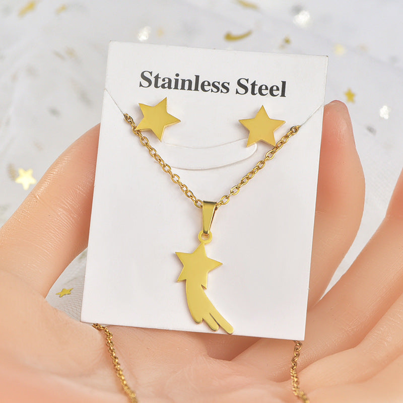 Titanium Steel Ear Stainless Two-piece Unisex Earrings