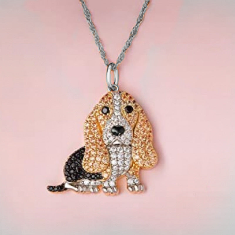 Hound Exquisite Zinc Alloy Die-cast Cartoon Necklace