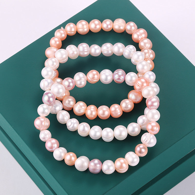 Round Baroque Stall Live Selection Freshwater Pearl Bracelets