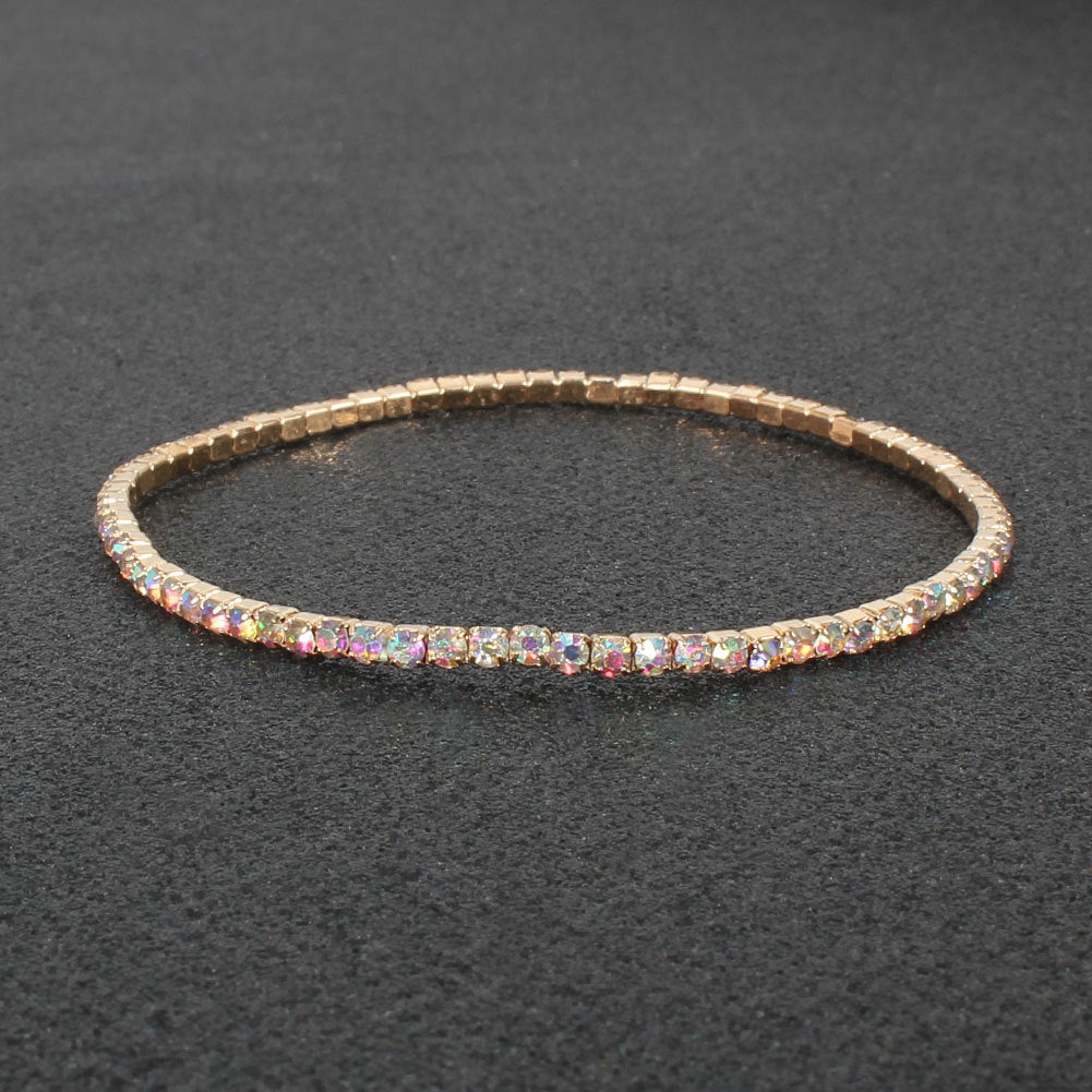 Row Stretch Thin Claw Chain Rhinestone Crystal Bracelets