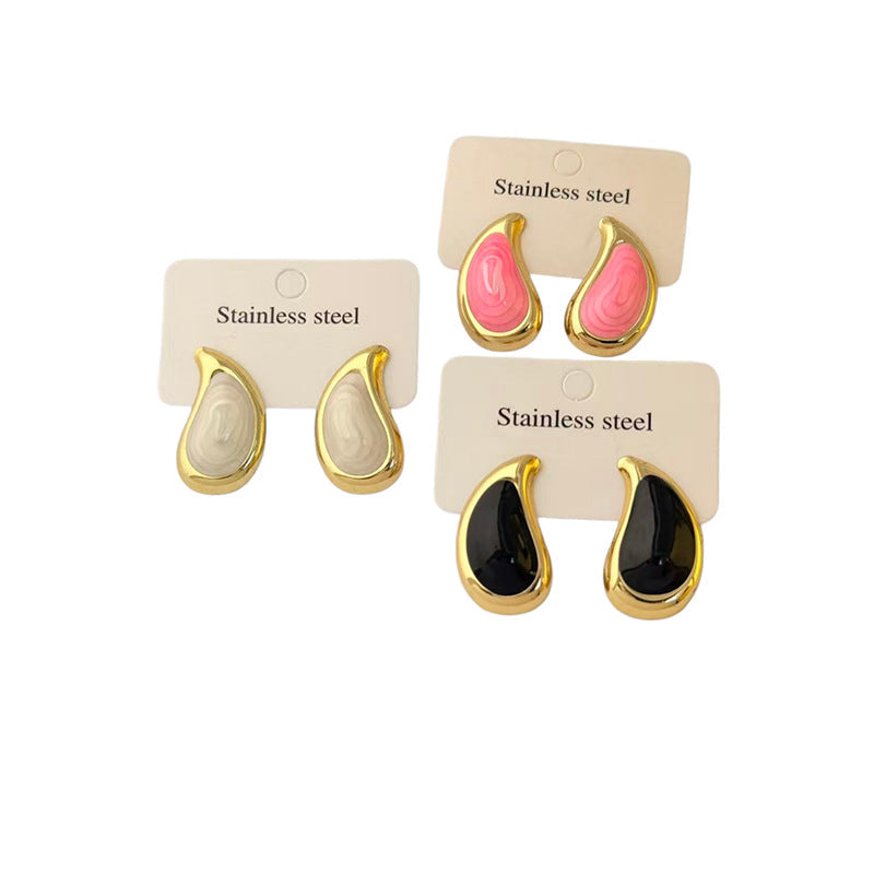 Clover Minimalist Drop-shaped Stainless Steel Light Luxury High Earrings