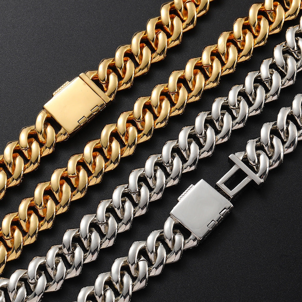 Men's Rhombus Cuban Link Chain Full Rhinestone Necklaces
