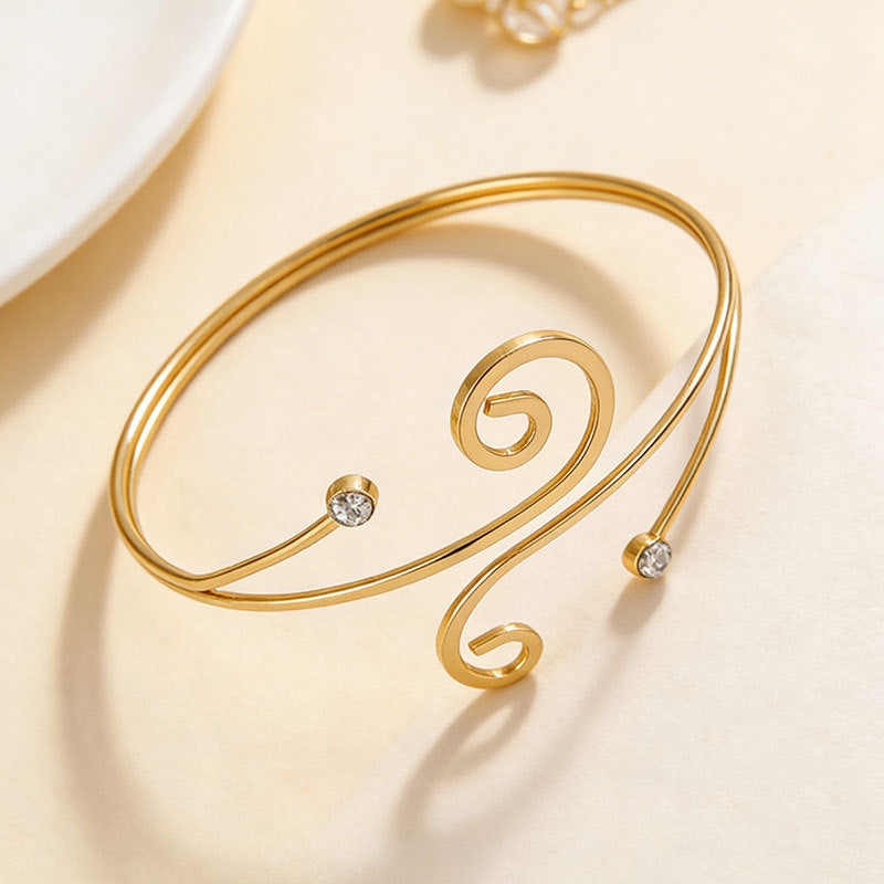 Women's Exaggerated Personality Metal Hollow Geometric Lines Bracelet