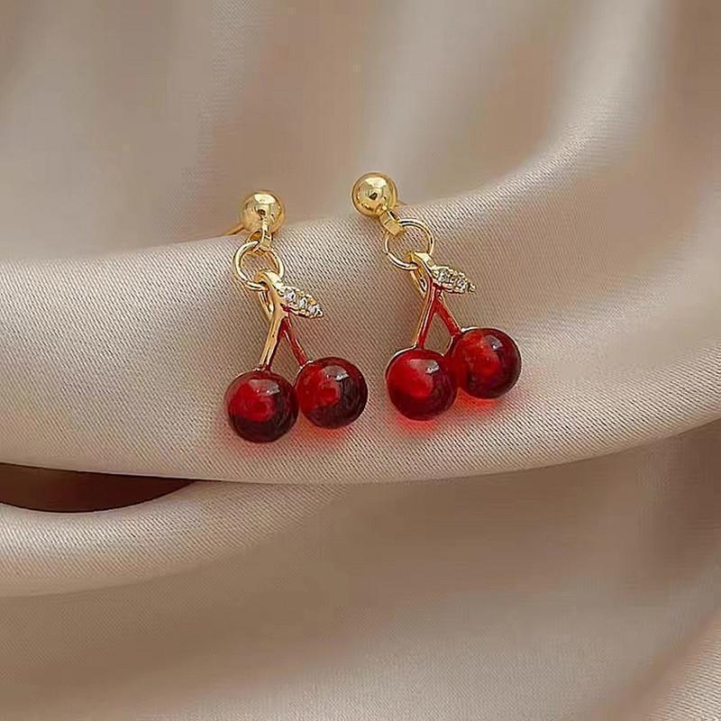 Cherry Simple Compact Temperament Wild Style Earrings